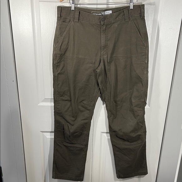 Carhartt Green Cargo Pants Durable reinforced knees rugged fit - Picture 2 of 8